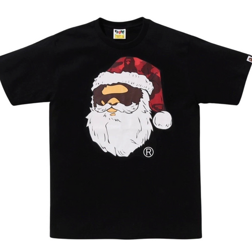 A Bathing Ape BAPE Men Christmas Ape Head Tee Black Size Medium