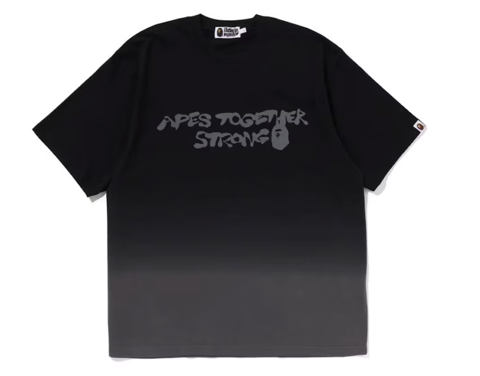 BAPE Ape Together Strong Gradation Tee (FW23) Black/Grey Size Medium