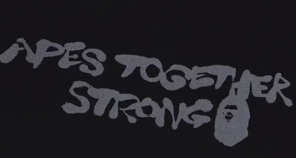 BAPE Ape Together Strong Gradation Tee (FW23) Black/Grey Size Medium