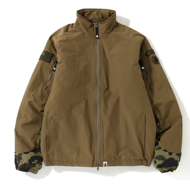 A Bathing Ape BAPE 1st Camo Green Tactical Military Jacket Size Small