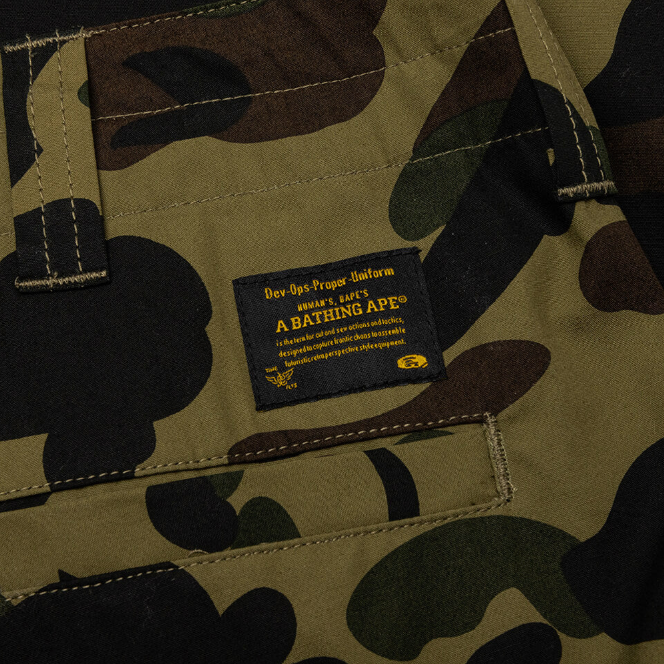 A Bathing Ape BAPE 1st Camo Green 6 Pocket Pants Size Small Mens