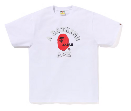 A Bathing Ape BAPE Japan College Tee White Size Small Mens