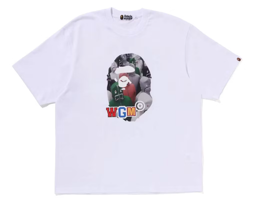 A Bathing Ape BAPE Shark Seijin Photo Print Relaxed Fit Tee White Size Medium Mens