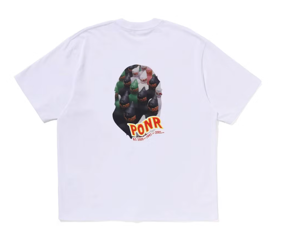 A Bathing Ape BAPE Shark Seijin Photo Print Relaxed Fit Tee White Size Medium Mens