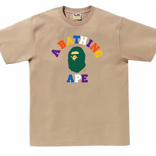 A Bathing Ape BAPE Colors College Tee (SS24) Beige Size Medium Mens