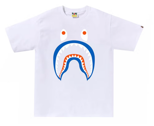 A Bathing Ape BAPE Colors Shark PONR Tee White Size Medium
