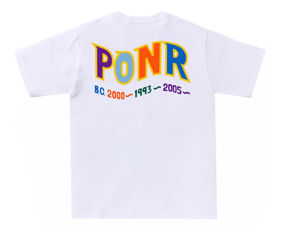 A Bathing Ape BAPE Colors Shark PONR Tee White Size Medium