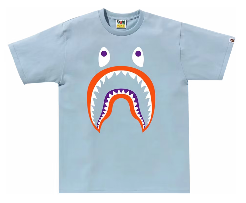 BAPE Colors Shark PONR Tee Sax Blue Size Medium Mens