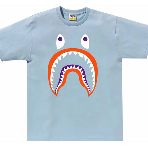 BAPE Colors Shark PONR Tee Sax Blue Size Medium Mens