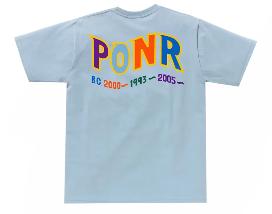 BAPE Colors Shark PONR Tee Sax Blue Size Medium Mens