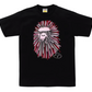 A Bathing Ape BAPE Ape Head Firework I Tee Black/Pink Size Medium Mens GLOW IN THE DARK!