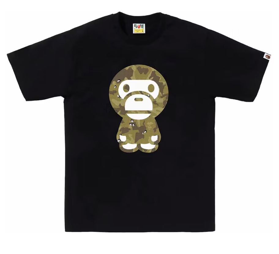 BAPE Bitmap Big Baby Milo Tee Black Size Medium Mens