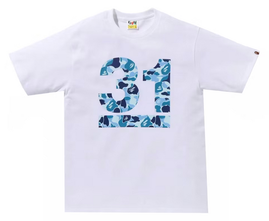BAPE A Bathing Ape 31st Anniversary ABC Camo Tee White/Blue Size Medium Mens