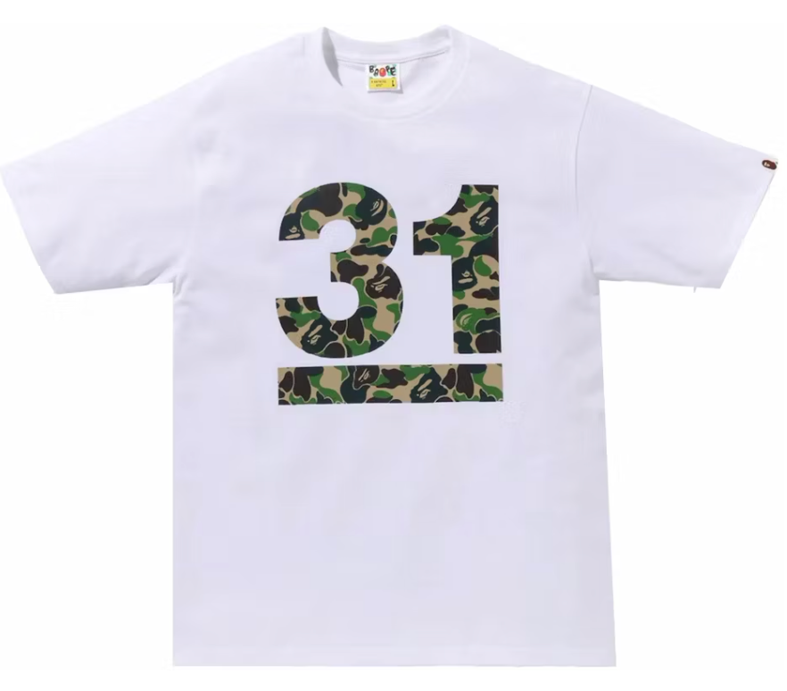 BAPE A Bathing Ape 31st Anniversary ABC Camo Tee White/Green Size Medium Mens
