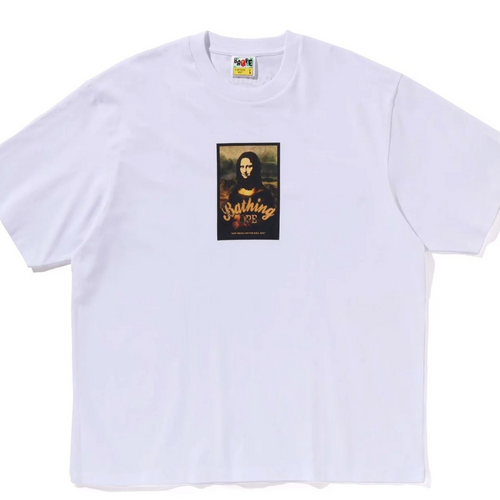 A Bathing Ape Bape Mona Lisa Art Print Relaxed T-Shirt White Size Small