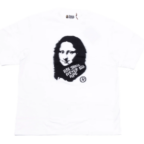 A Bathing Ape BAPE Art Print Jacquard Tee in White Size Small Mens