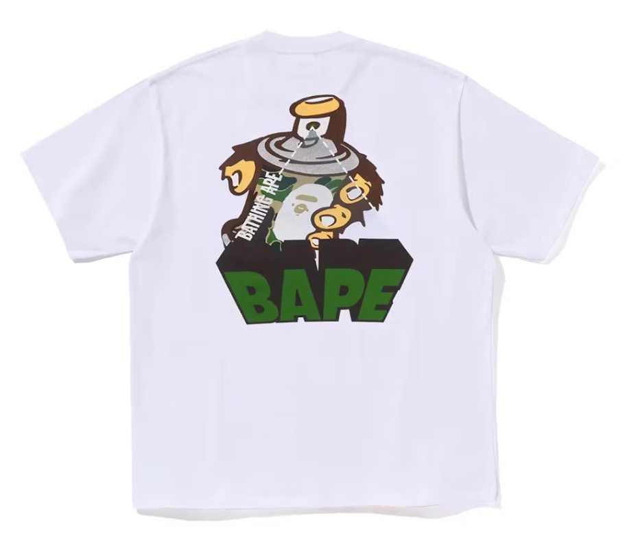 BAPE Graffiti BAPE Logo Relaxed Fit Tee White Size Small