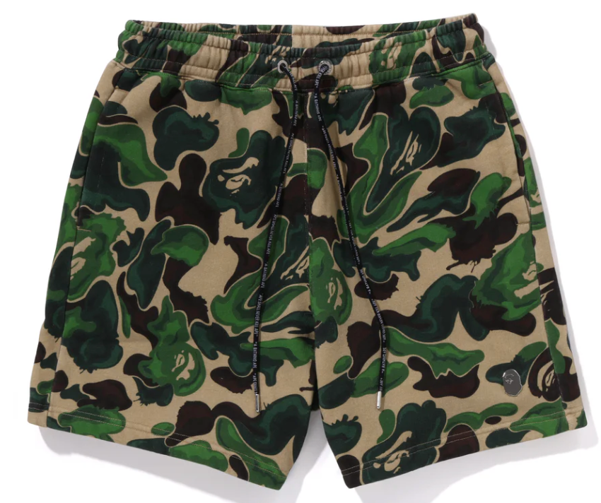 BAPE Green Art Camo Sweatshorts Size Small