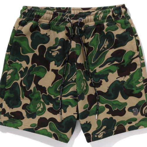 BAPE Green Art Camo Sweatshorts Size Small