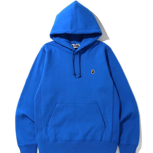Bape One Point Pullover Hoodie Blue Size Medium