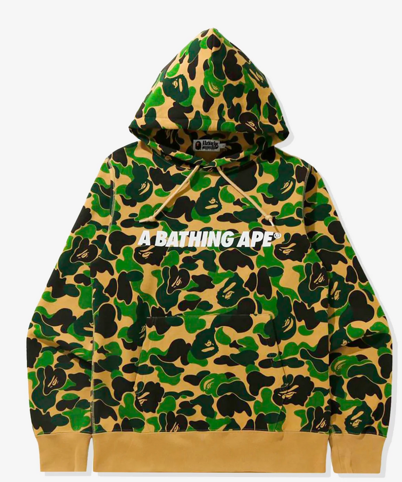 BAPE ABC Green Camo Pullover Hoodie Size Medium Mens
