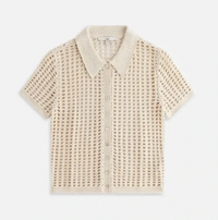 Kith Women's Rhea Knit Beige Polo Top Size XL