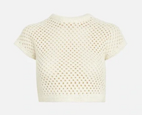 Kith Women's Rhea Knit Cream Cropped Tee Size XS