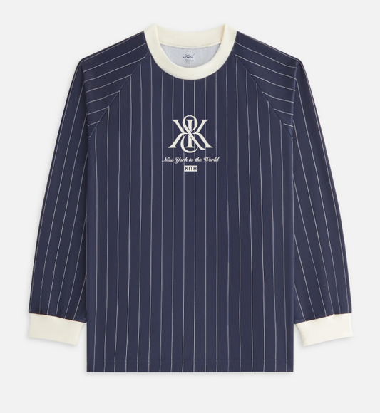 Kith Women's Ridley Crest 'NY To The World' Navy L/S Top Size Small