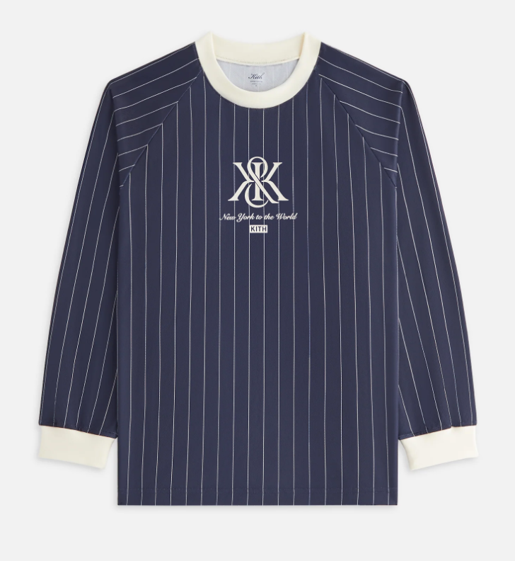 Kith Women's Ridley Crest 'NY To The World' Navy L/S Top Size Small