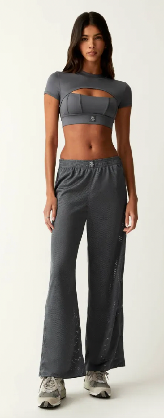 Kith Women's Ripley Mesh Tearaway Dark Grey Pant Size XL