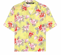 Palm Angels Hibiscus Bowling Shirt Yellow & White Brand New Size 46