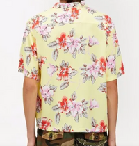 Palm Angels Hibiscus Bowling Shirt Yellow & White Brand New Size 46