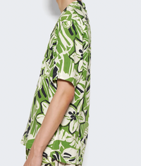 Palm Angels Macro Hibiscus Bowling Shirt Green Brand New Size 50