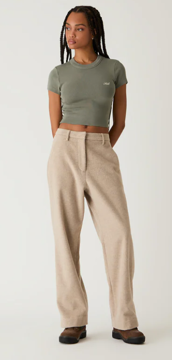 Kith Women's Wool Ashlen Trouser Waffle Khaki Size 8