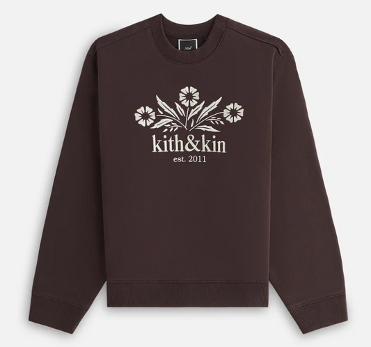 Kith Women's Ashwin Kith & Kin Bellflower Brown Crewneck Sweater Size Large