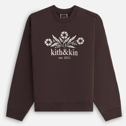 Kith Women's Ashwin Kith & Kin Bellflower Brown Crewneck Sweater Size Large