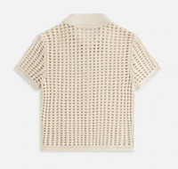 Kith Women's Rhea Knit Beige Polo Top Size XL