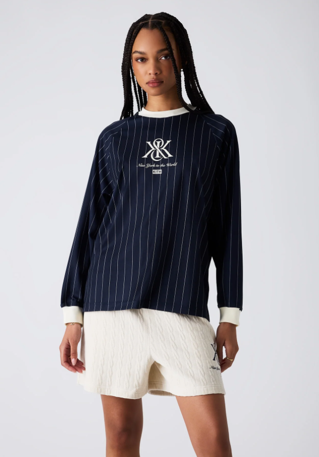 Kith Women's Ridley Crest 'NY To The World' Navy L/S Top Size XS
