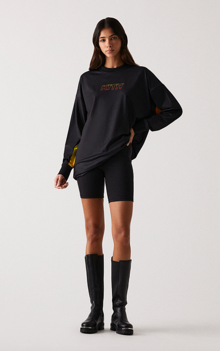 Kith Women's Ridley Speed Logo L/S Black Shirt Size Small