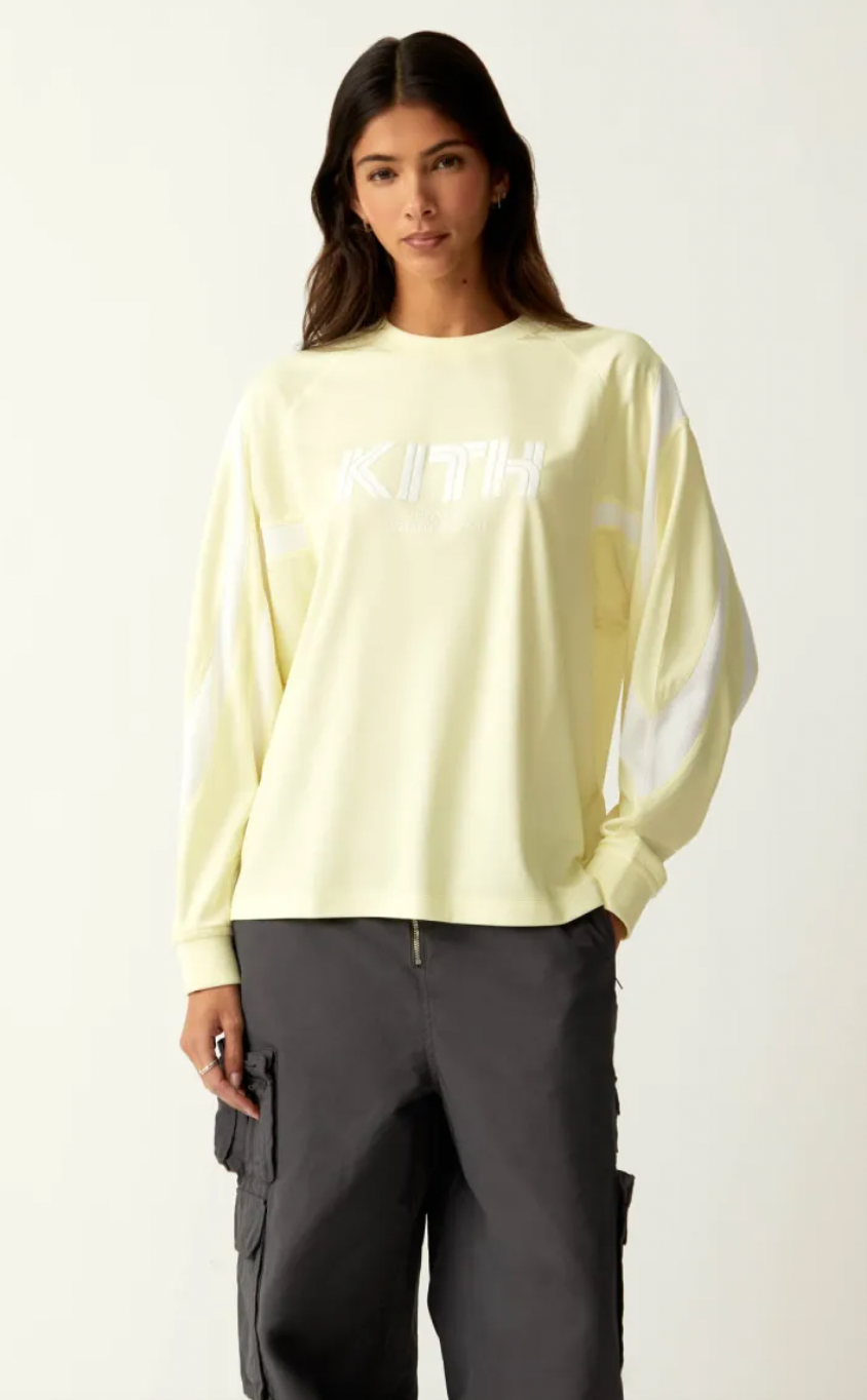 Kith Women's Ridley Tech Yellow 'Tart'  L/S Shirt Size Large