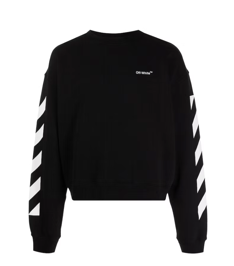 Off White Diagonal Helvetica Oversized Sweatshirt Black/White