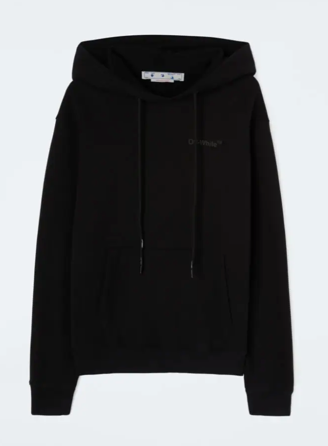 Off White Diag Tab Slim Hoodie Black