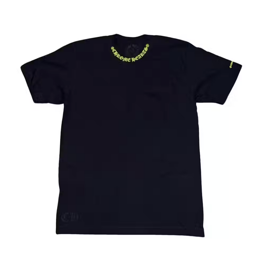 Chrome Hearts Acid Green Yellow Neon Neck Logo Tee