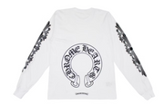 Chrome Hearts Floral Horseshoe Long Sleeve T-shirt White