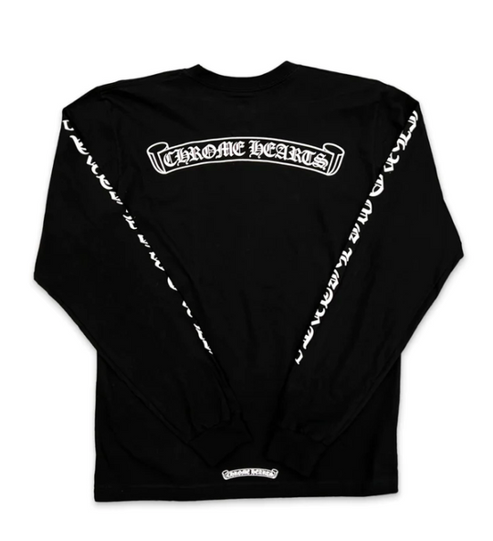 Chrome Hearts Scroll Logo Long Sleeve T-Shirt Black