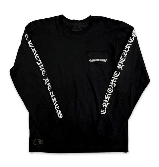 Chrome Hearts Scroll Logo Long Sleeve T-Shirt Black