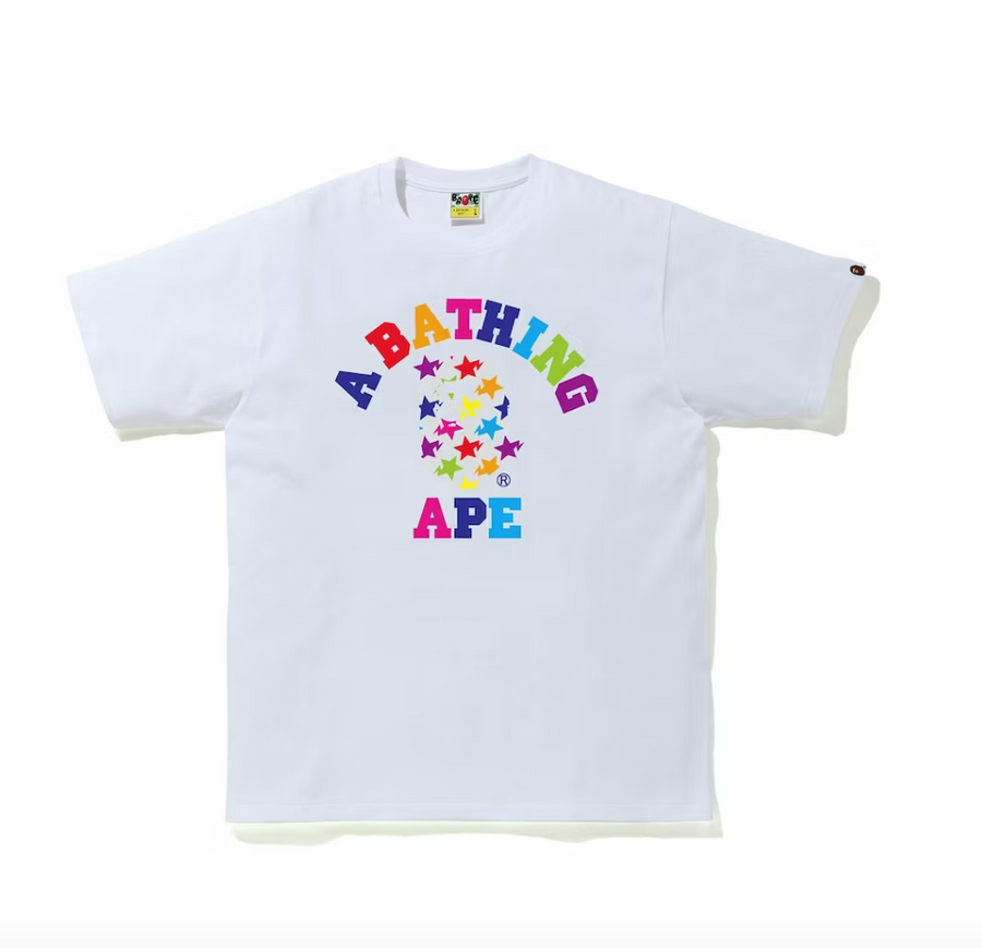 BAPE Sta Pattern College Tee White