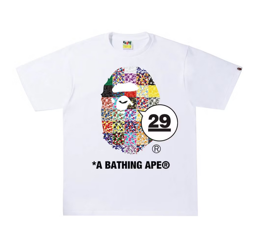 BAPE A Bathing Ape 29th Anniversary Ape Head Tee White