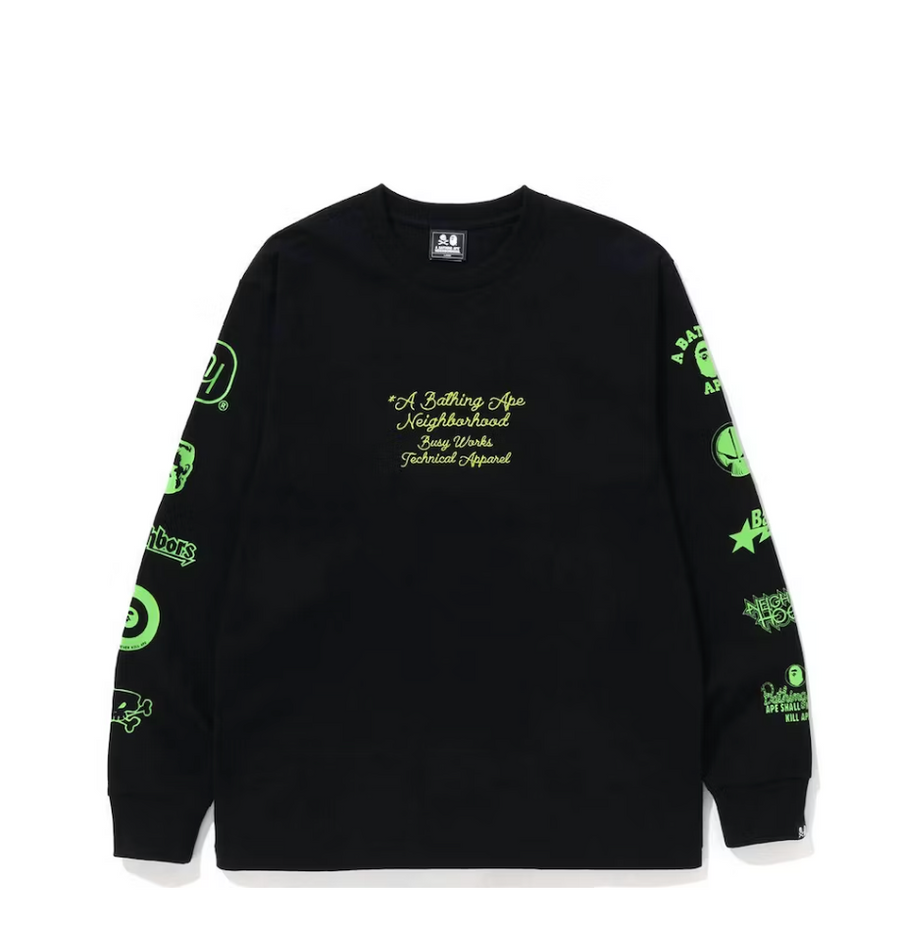 BAPE x Neighborhood L/S Tee Black