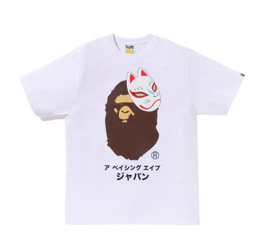 BAPE Japanese Fox Mask Tee White